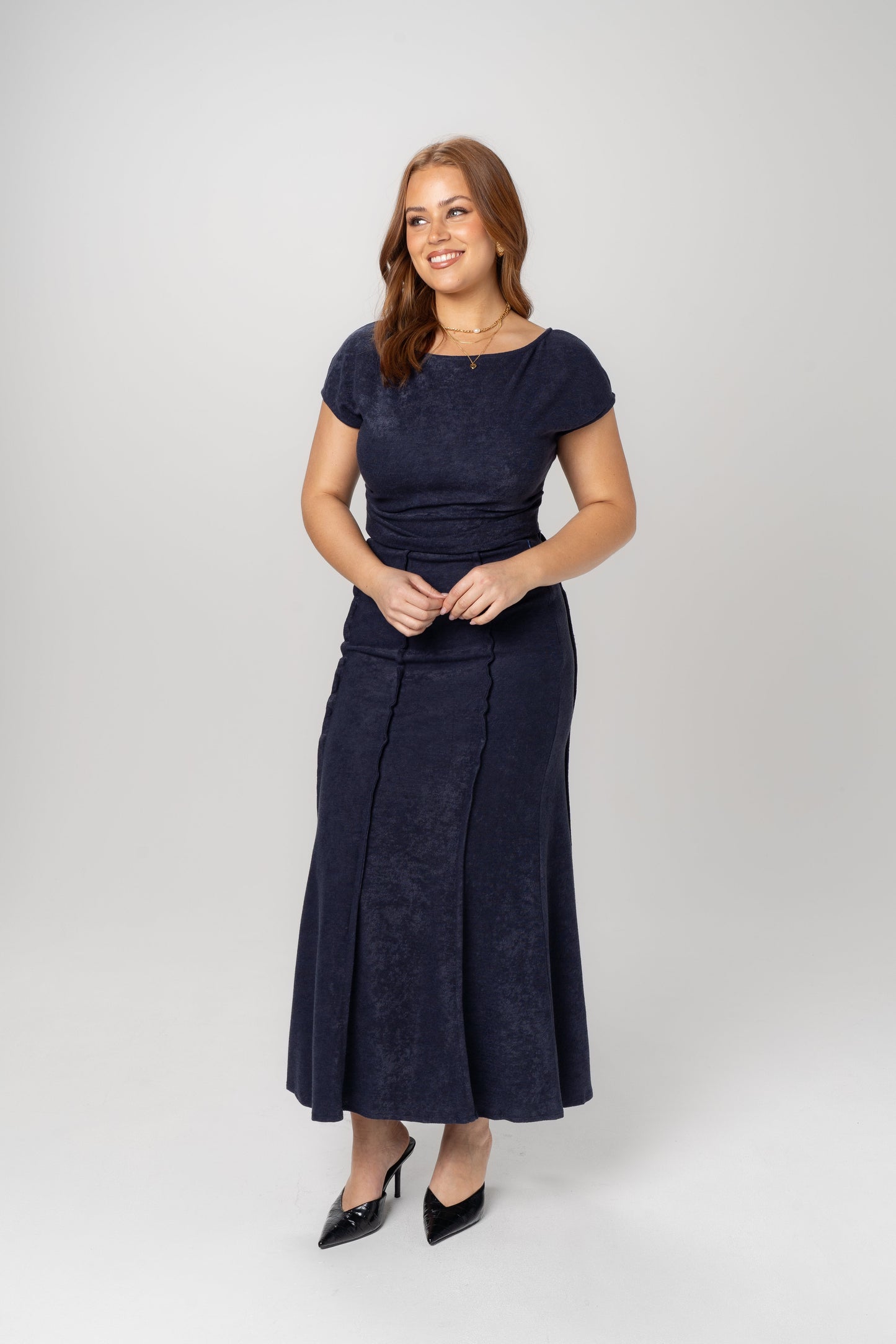 Althea Blue Two Piece Set - Cropped Top & Maxi Skirt