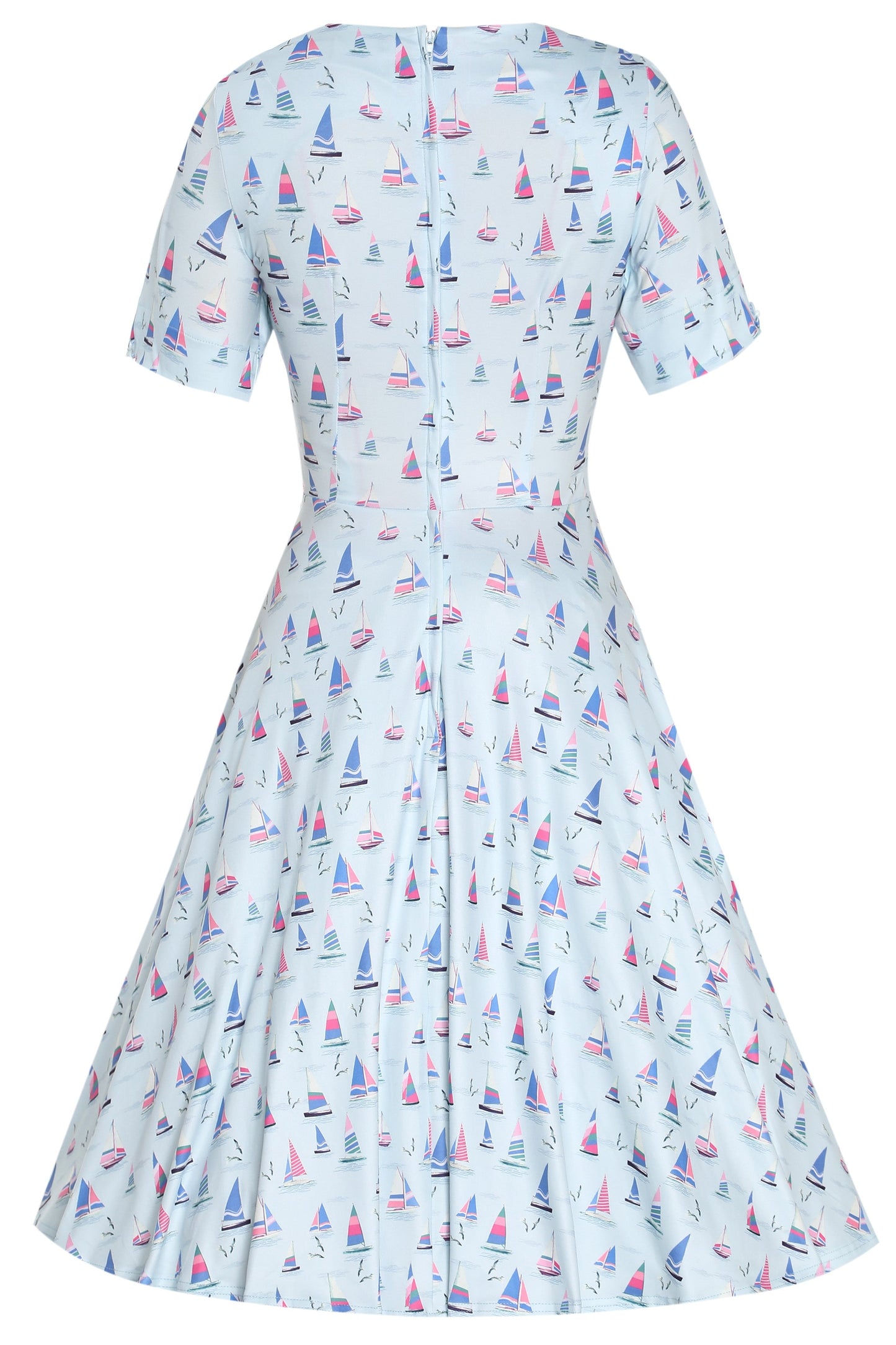 Brenda Blue Sailboats A-line Dress