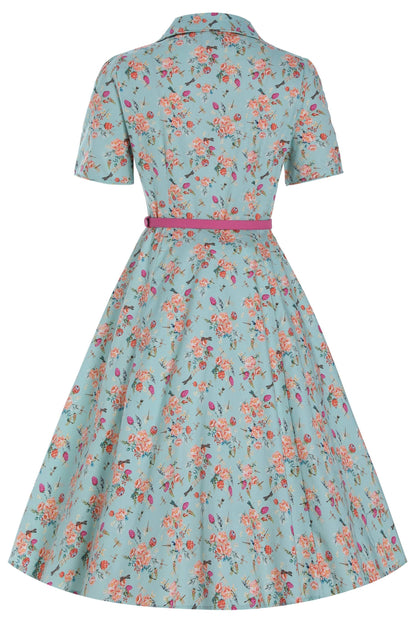 Penelope Mint Green Floral Shirt Dress