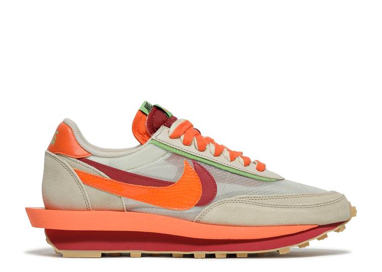 LD Waffle sacai CLOT Kiss of Death Net Orange Blaze (WORN)