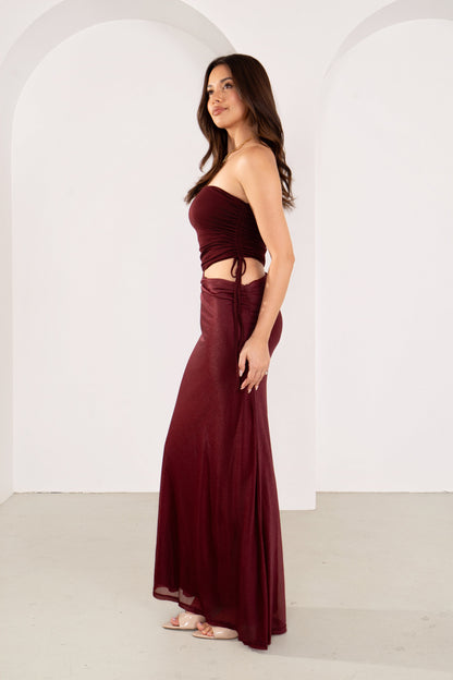 Dalena Strapless Maxi Dress with Cutout