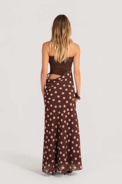 Dalena Strapless Maxi Dress with Cutout