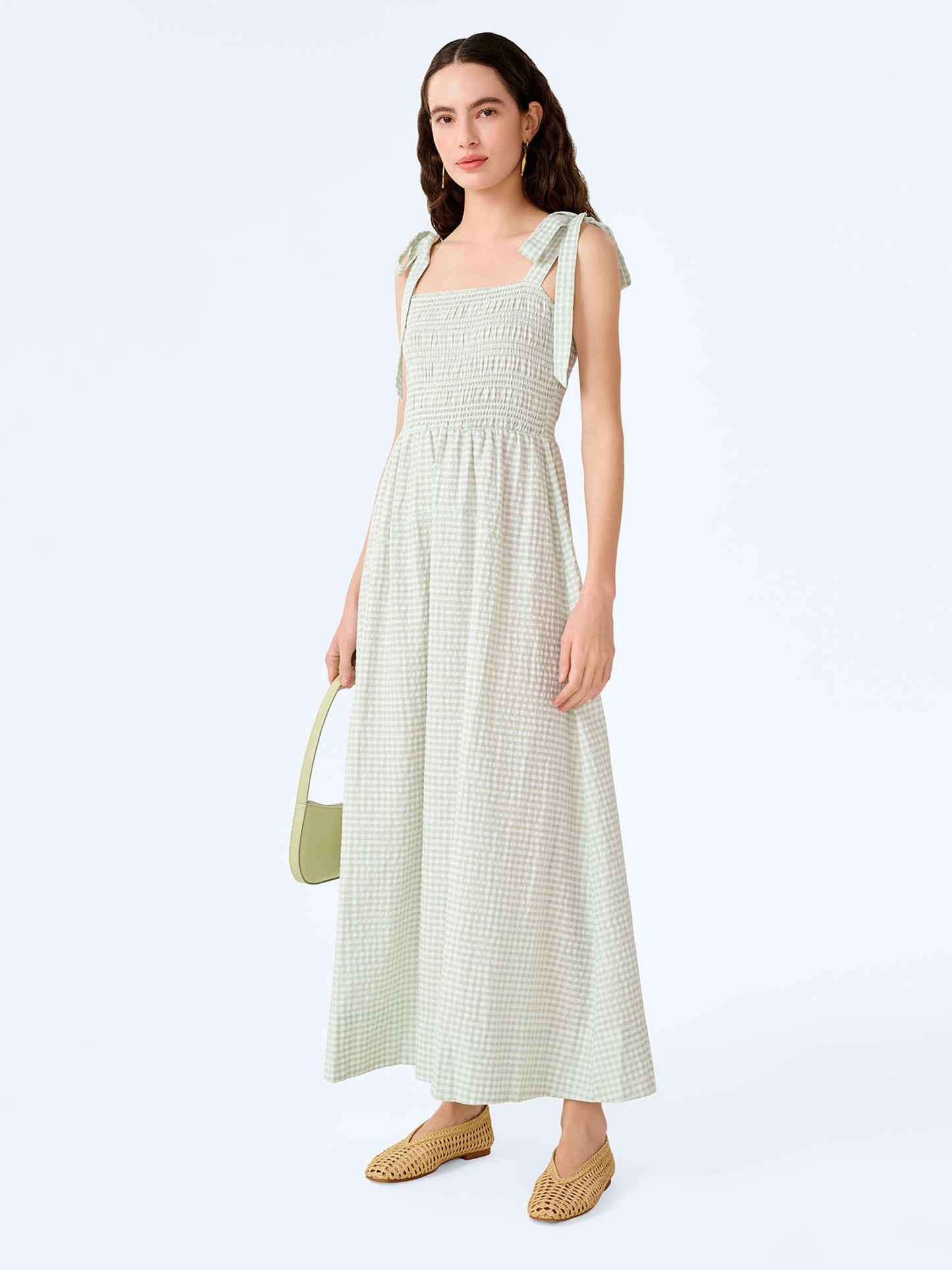 Dixie Dress in Mint and White Gingham