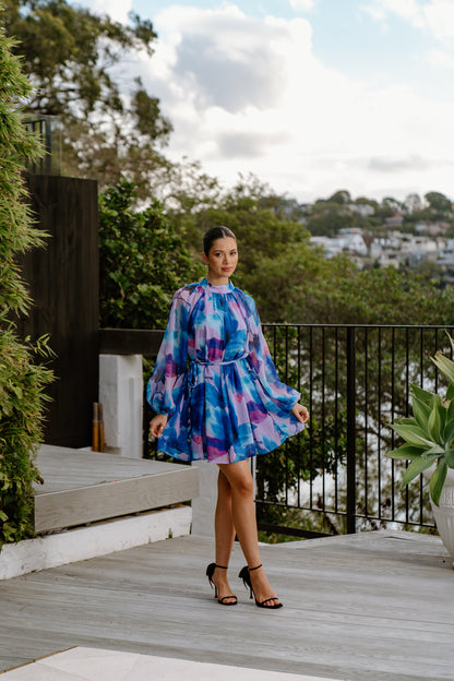 Elsie Mini Shift Dress with Waist Tie