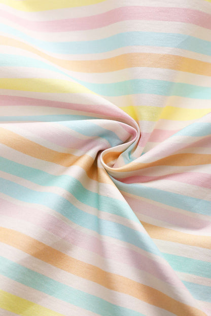 Mollie Pastel Striped Full Circle Shirt Dress