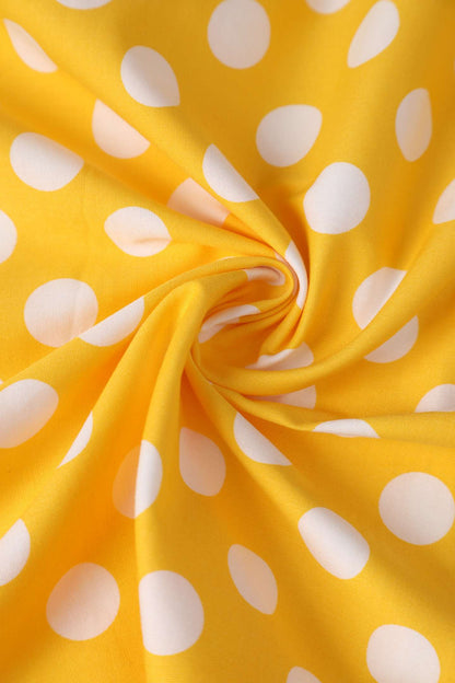Maisie Yellow Polka Dot Full Circle Midi Skirt