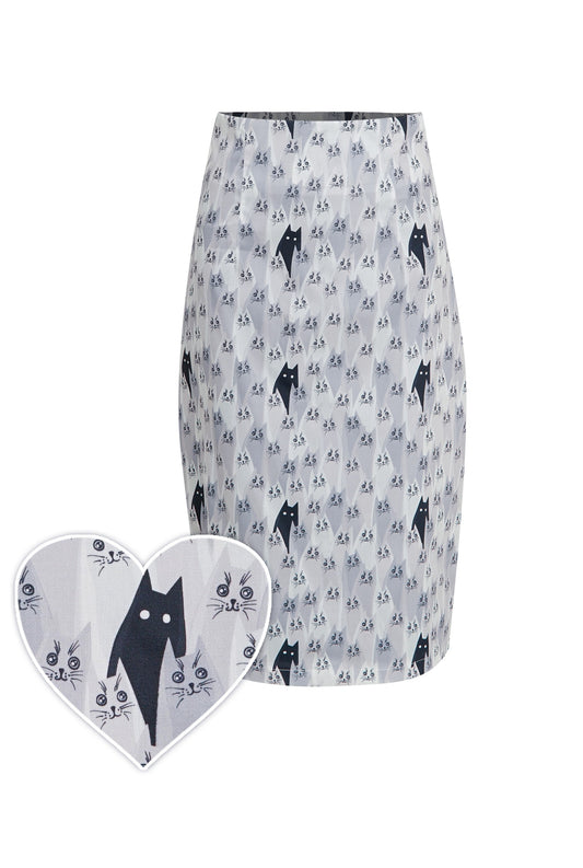 Falda White Cat Wiggle Skirt