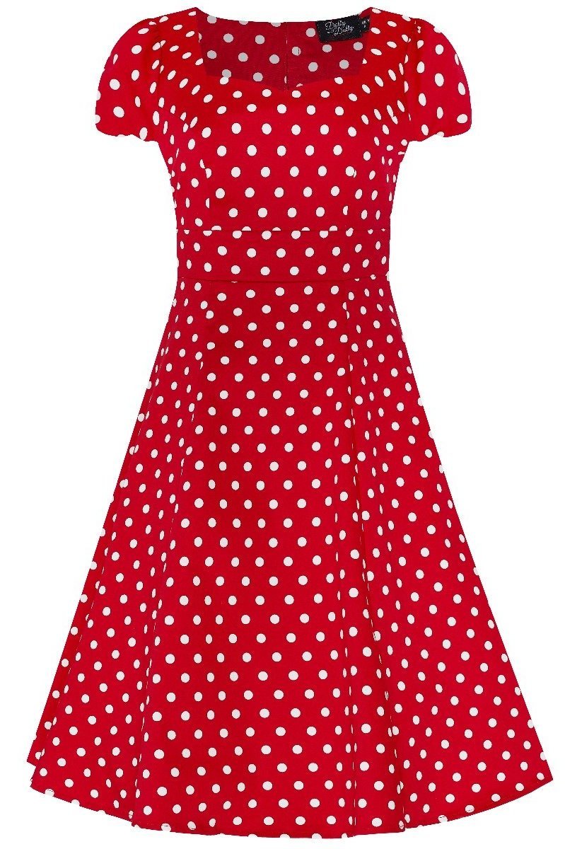 Claudia Flirty Fifties Style Dress in Red