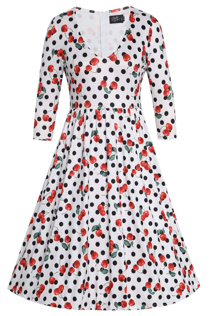 Billie Rockabilly Cherry Polka Dot Dress