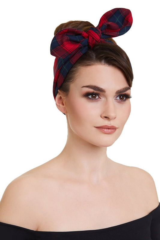 Classic Headband in Red Tartan