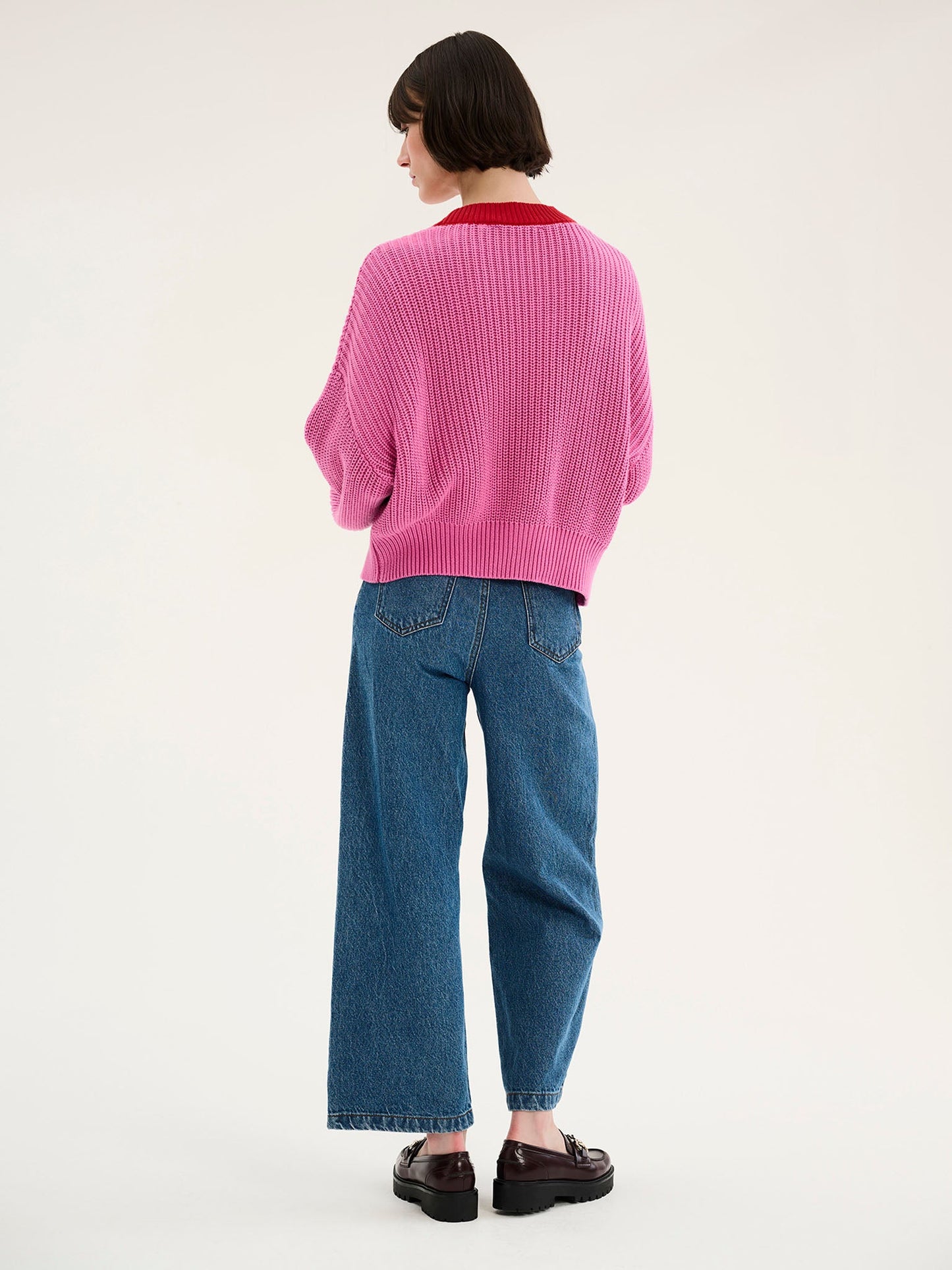Hopper Cardigan in Pink and Red