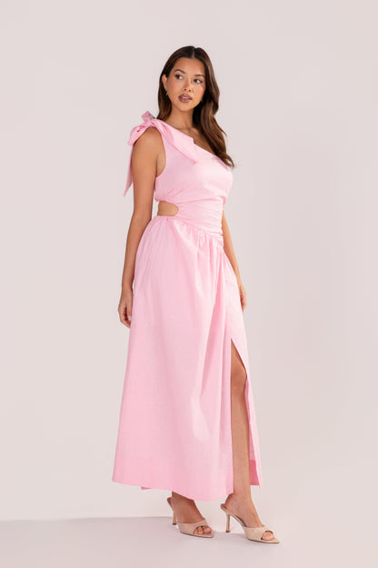 Ivana Pink One-Shoulder Maxi Dress