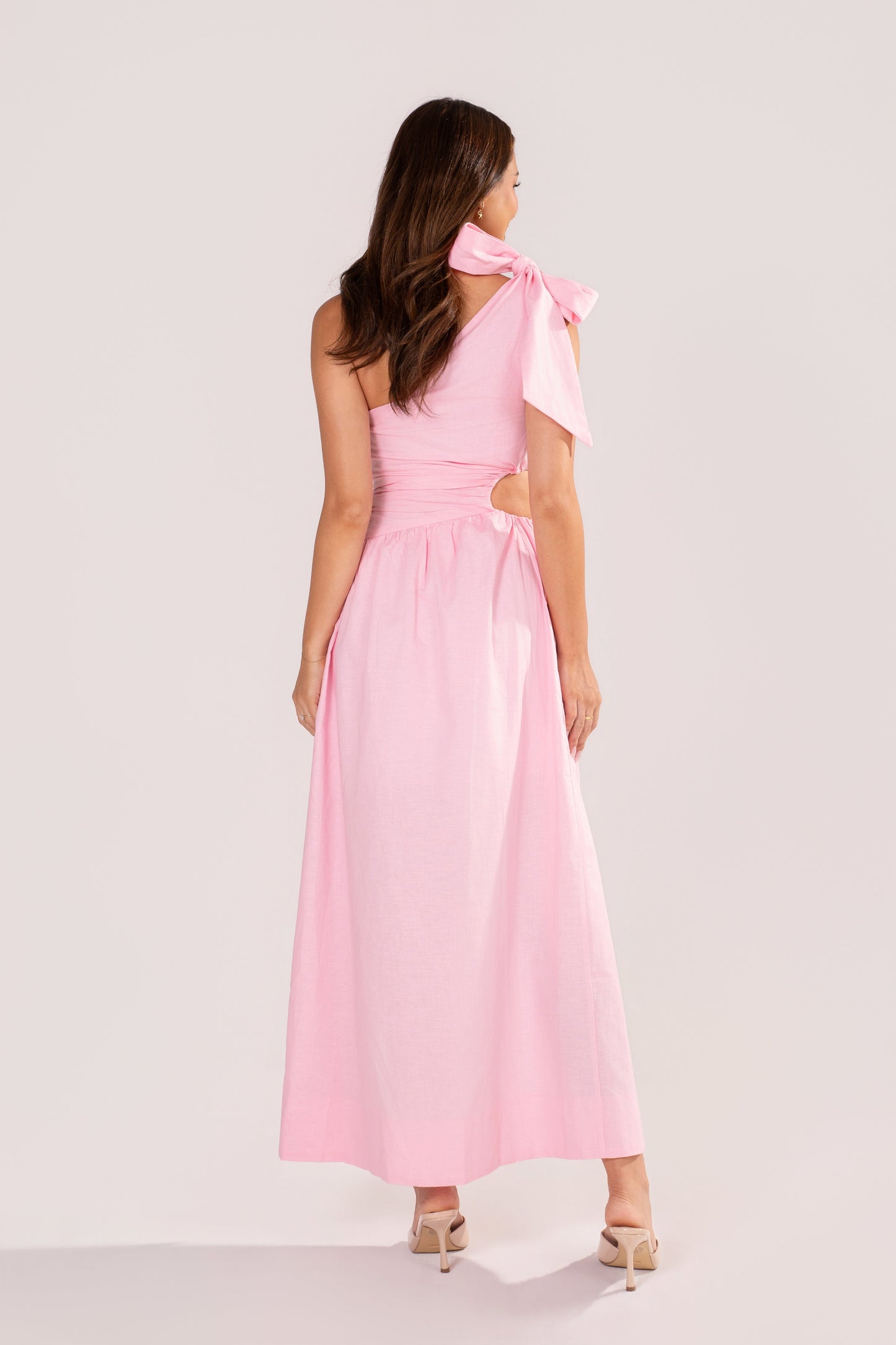 Ivana Pink One-Shoulder Maxi Dress