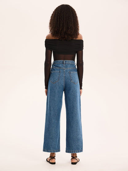 Orielle Cropped Jean in Mid Wash