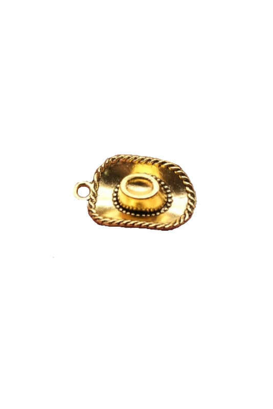 Gold Cowboy Hat Charm