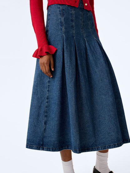 Pru Skirt in Mid Wash