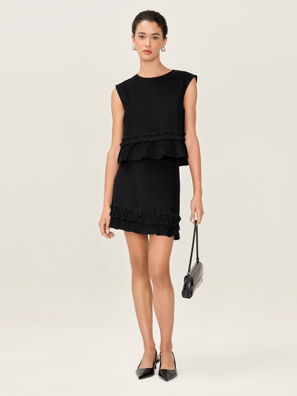 Prudie Cord Skirt in Black