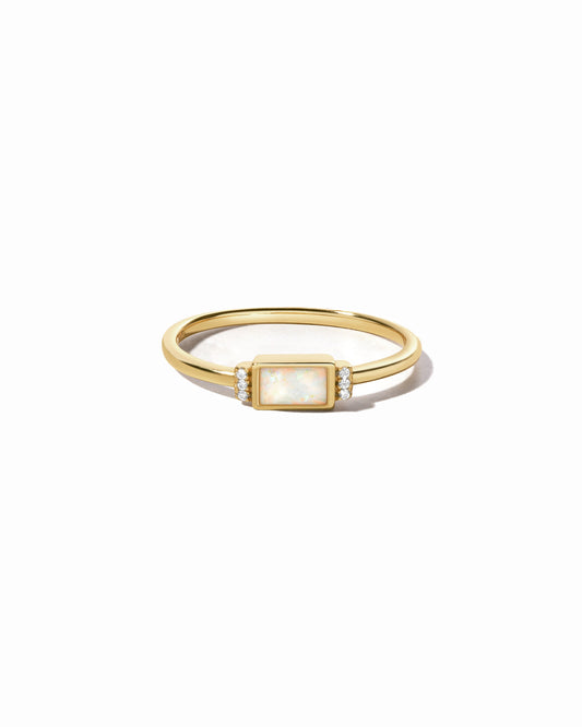 Bezel Baguette Opal Ring