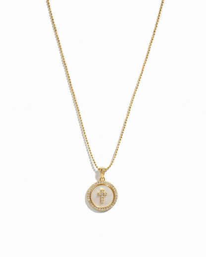 Mother of Pearl Cross Necklace