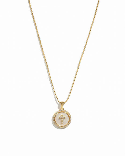 Mother of Pearl Cross Necklace