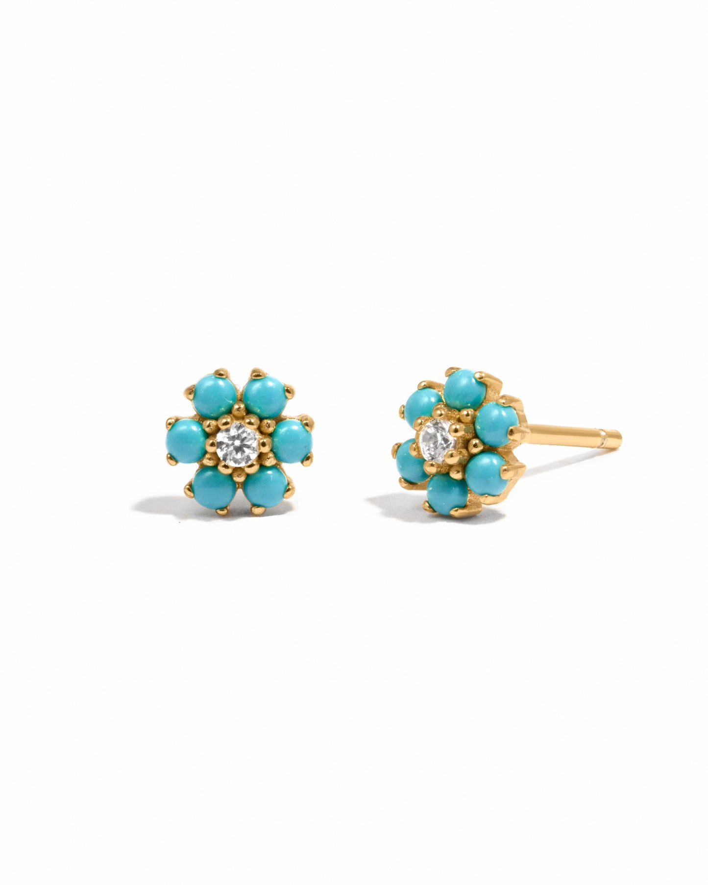 Turquoise Flower Studs