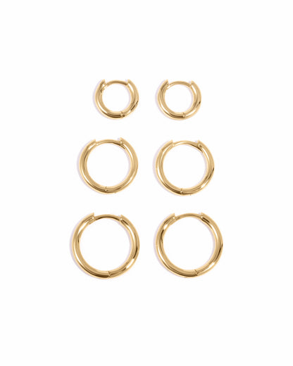 3 Hoop Earrings Set
