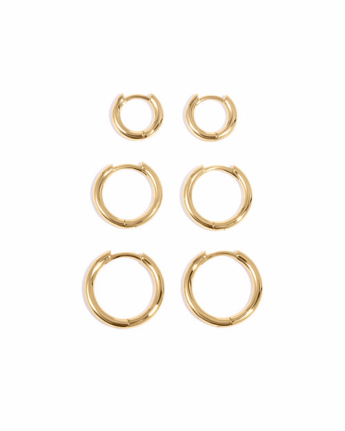 3 Hoop Earrings Set