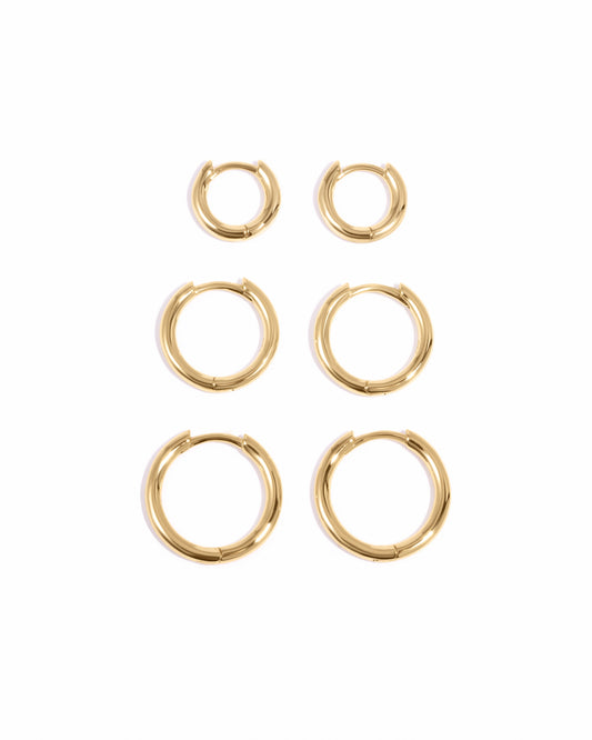 3 Hoop Earrings Set