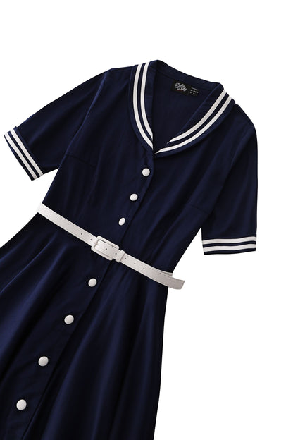 Mollie Nautical Full Circle Shirt Dress