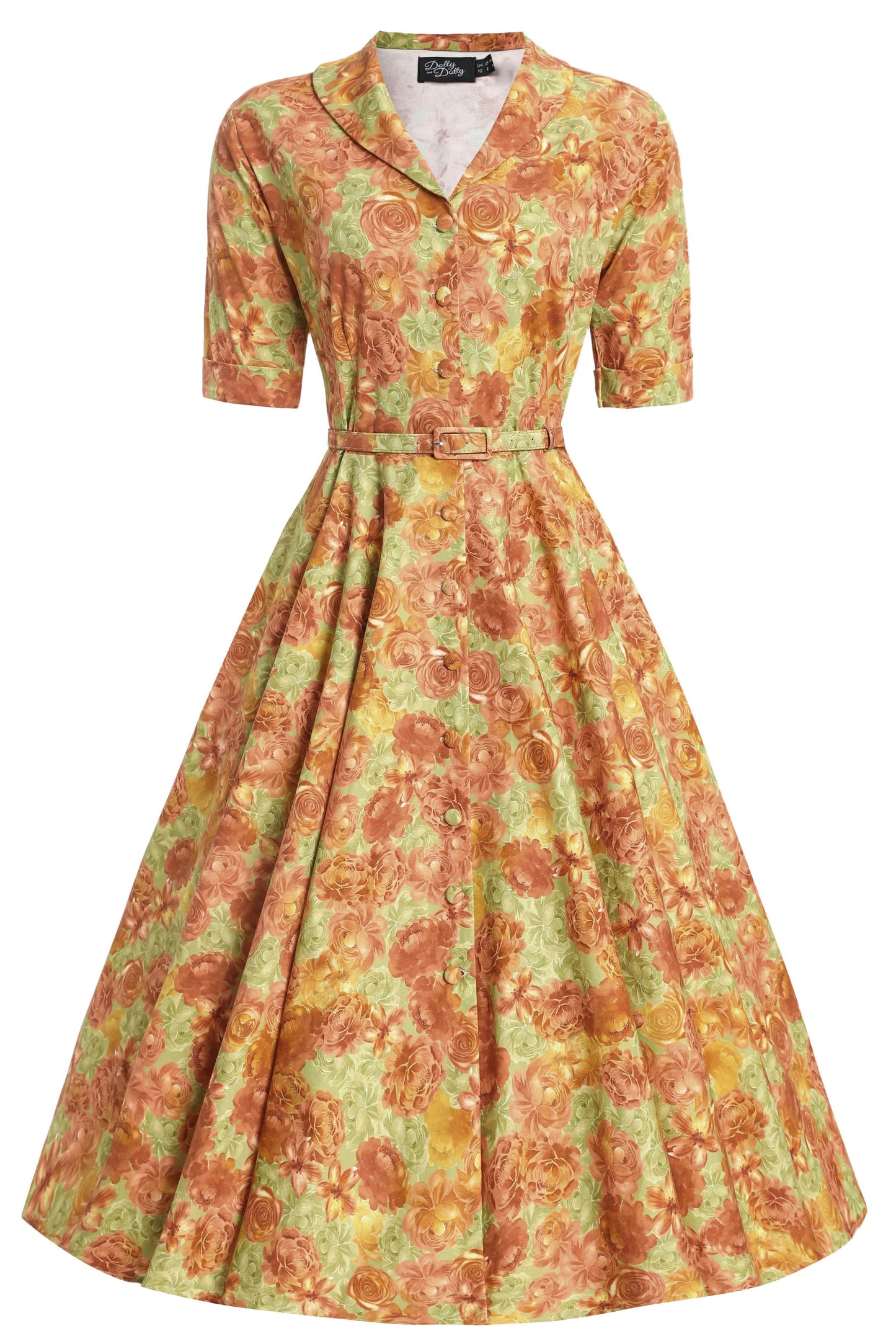 Mollie Vintage Floral Full Circle Shirt Dress
