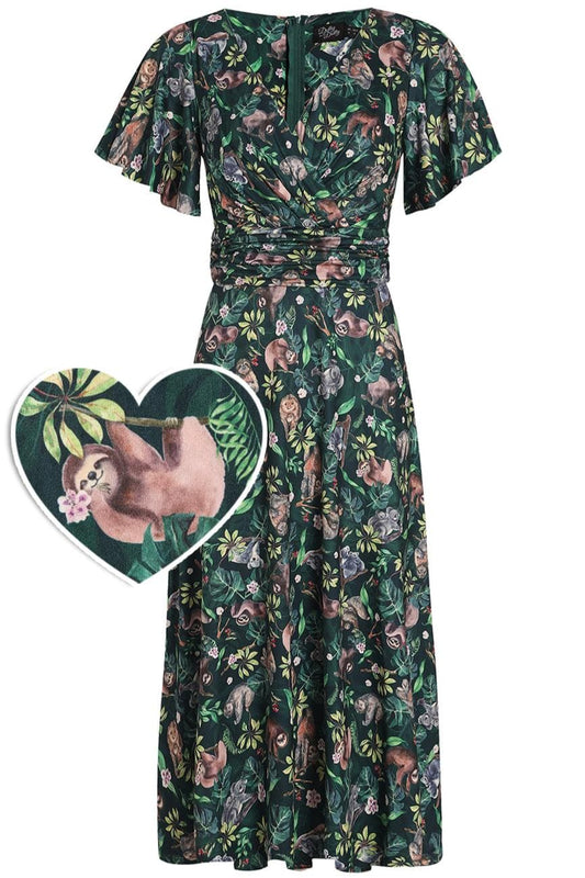 Donna Crossover Koala & Sloth Casual Dress