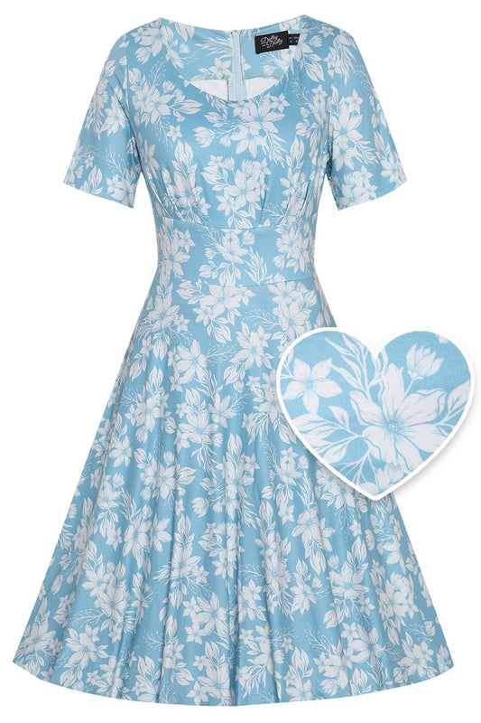 Brenda Blue Floral A-line Dress