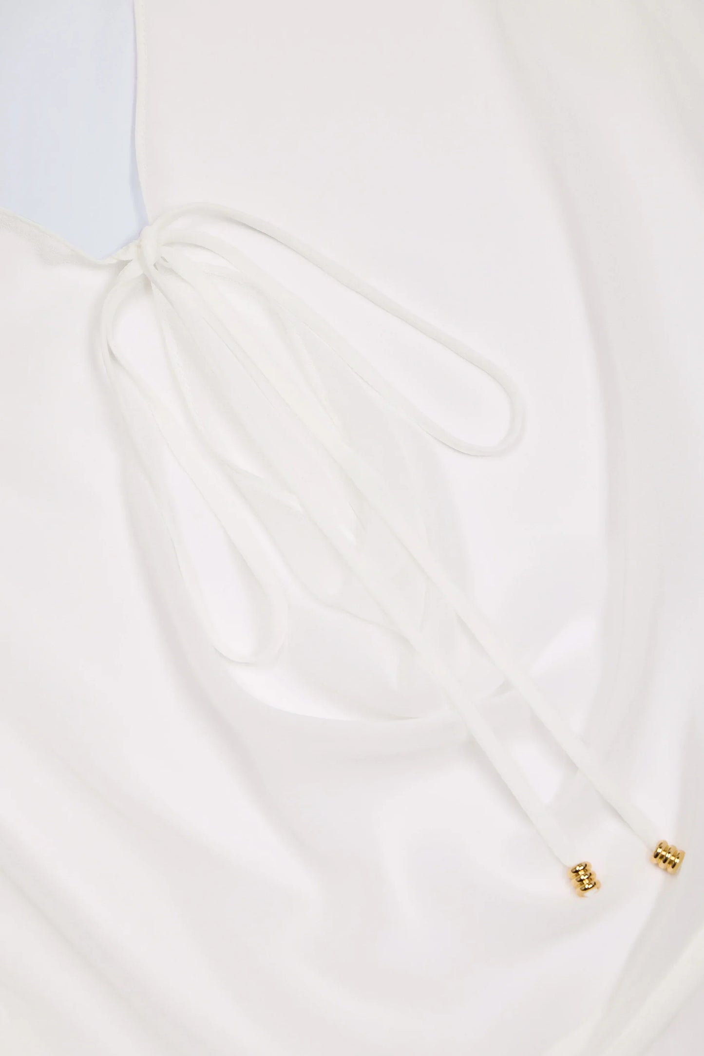 Cowl-Neck Mini Dress in White