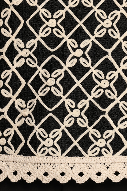 Finley Embroidered Top - Black Natural