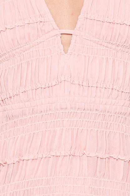 Zafira Textured Halter Top - Pink