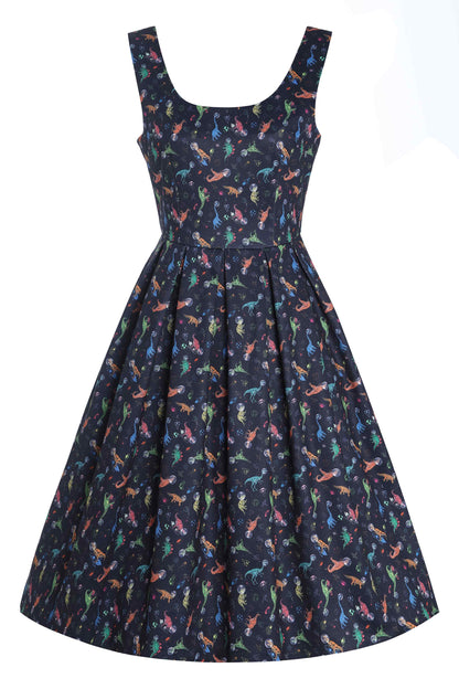 Amanda Dinosaur In Space Flared Dress
