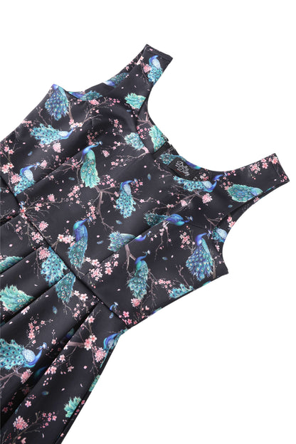 Amanda Peacock Swing Dress In Dark Blue