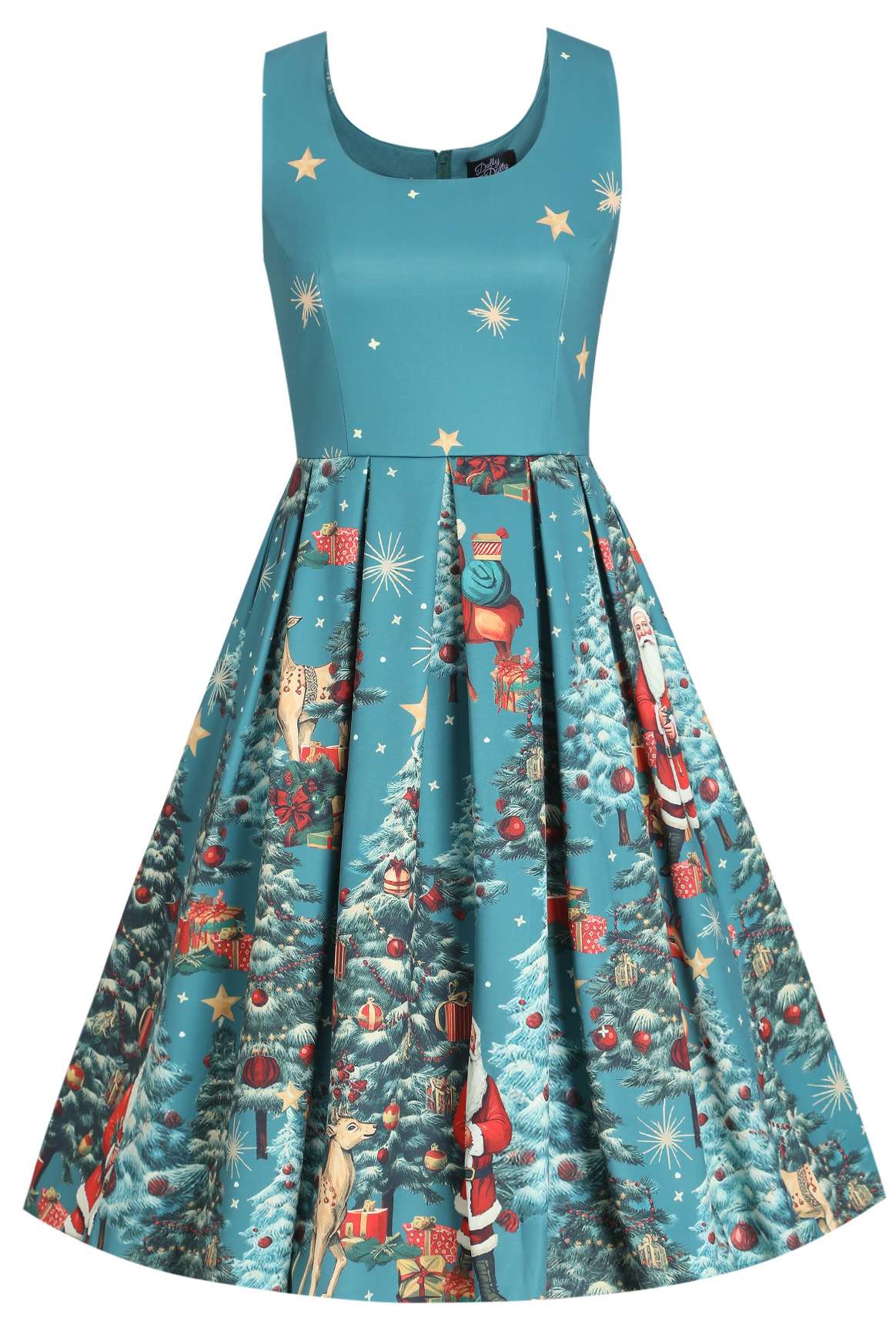 Amanda Santa Is Back In Town Dress In Teal Blue