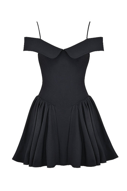 black off shoulder mini dress