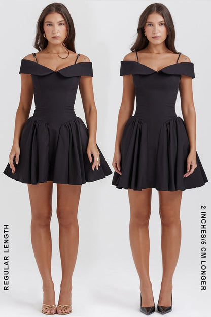 black off shoulder mini dress