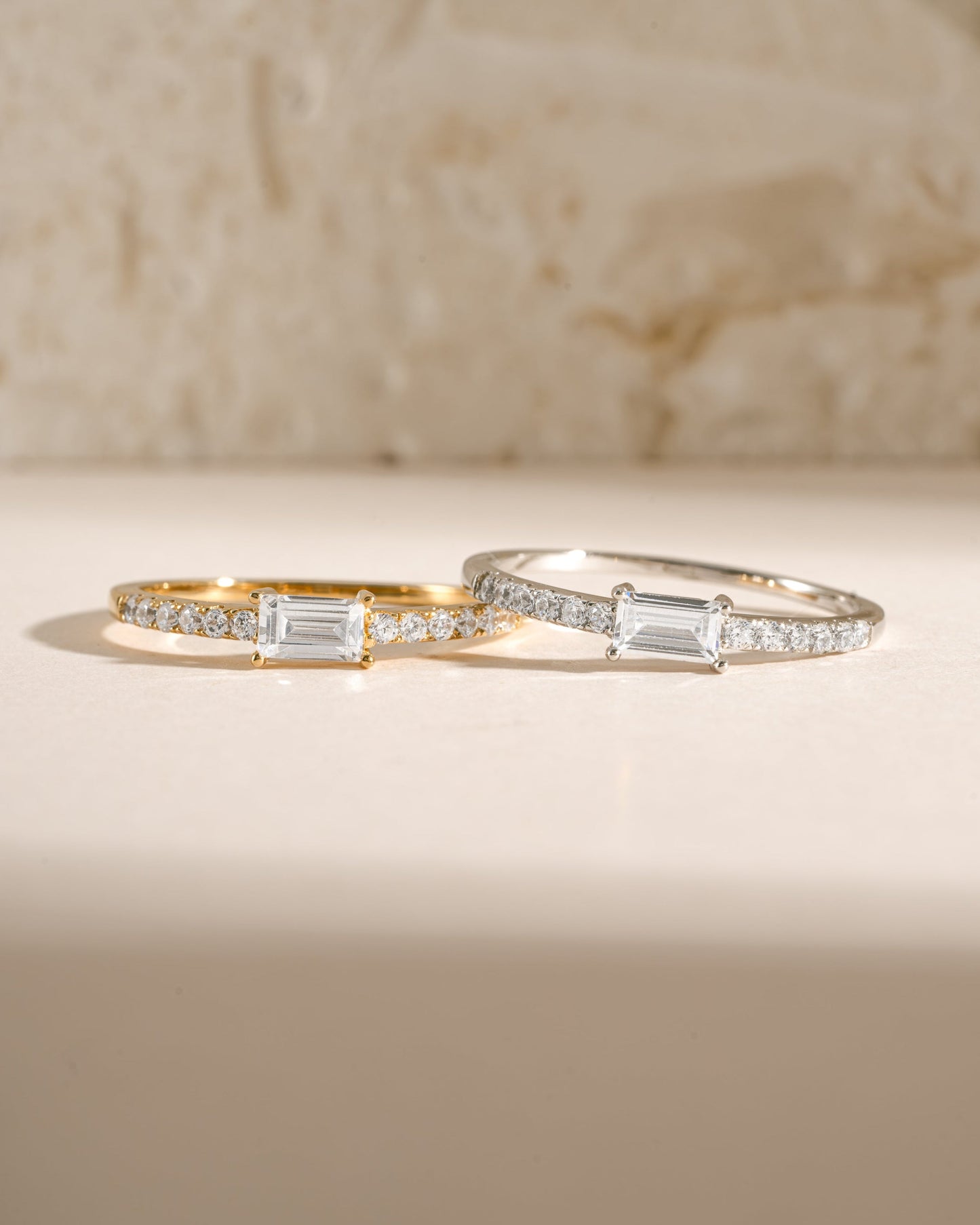 Baguette & CZ Stacking Ring