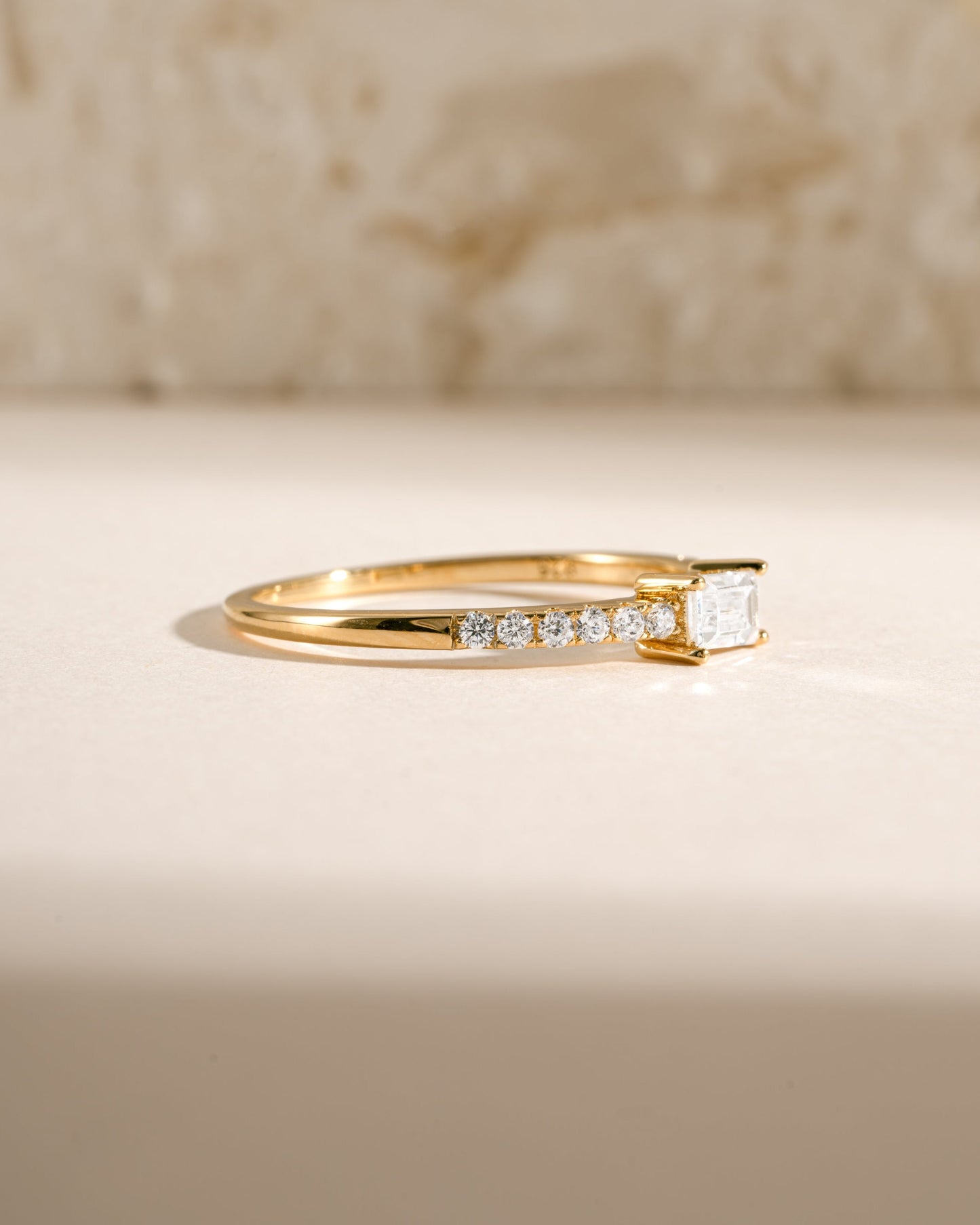 Baguette & CZ Stacking Ring