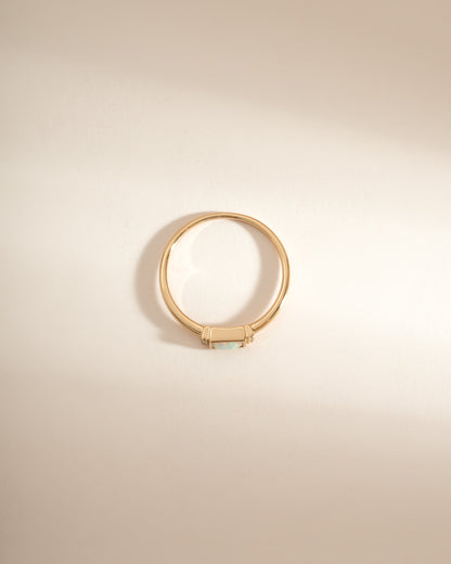 Bezel Baguette Opal Ring