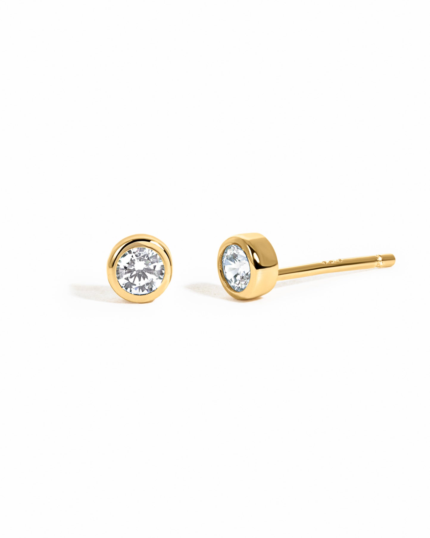 Bezel Stud Earrings