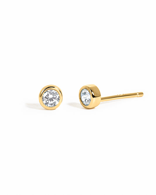 Bezel Stud Earrings