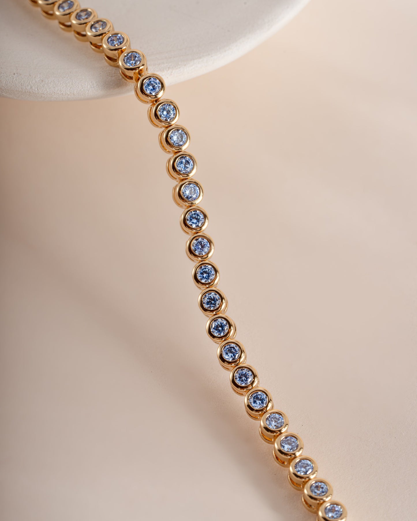 Aquamarine Bezel Tennis Bracelet
