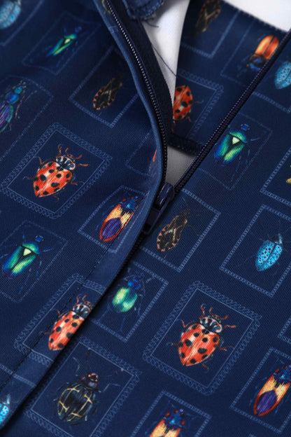 Amanda Navy Blue Bug Swing Dress