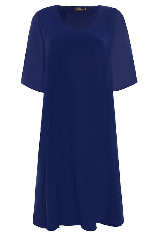 Dora 50's Chiffon dress in Royal Blue
