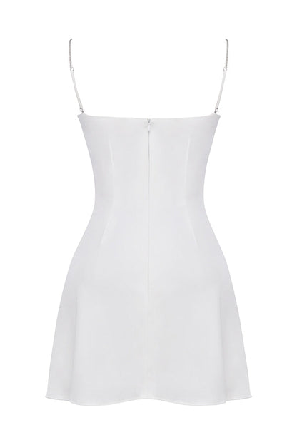 ivory crystallised mini dress