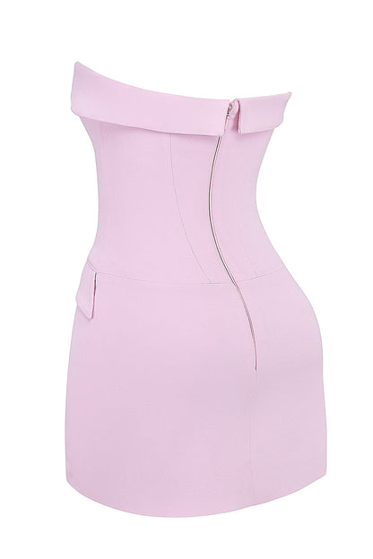 cotton candy strapless mini dress